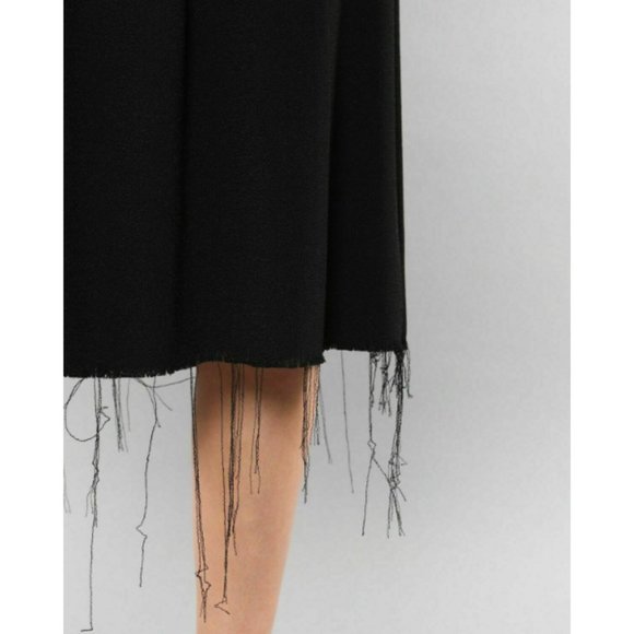 NWT Helmut Lang Nubby Viscose Ruched Black Women Size 10 Loose Fit Gypsy Skirt - Picture 3 of 7